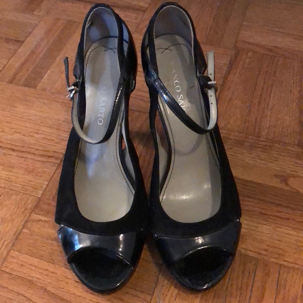 Franco Sarto Black strappy heels